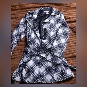 Monochrome Geometric Rain Jacket